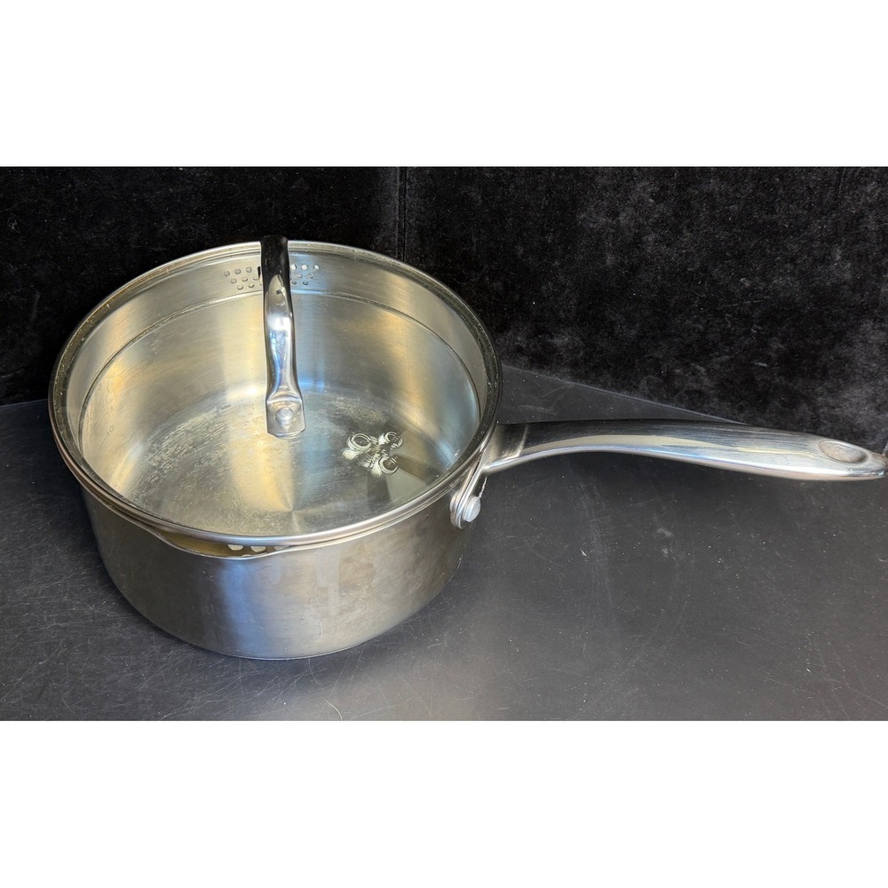 Wolfgang Puck Cafe Collection-3qt Stainless Steel Saucepan with Straining Lid